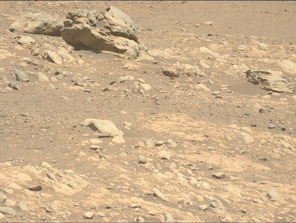 A potential meteor, spotted by NASA's Perseverance rover on Mars.